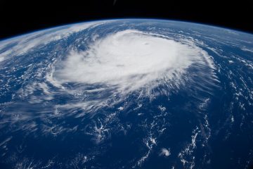 Image of Earth from Space showing a hurricane