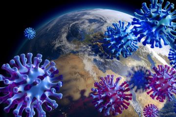 Image of the Earth surrounded by Coronavirus