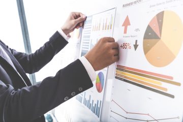 Businessman analyzing charts